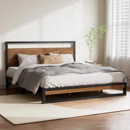 King Size Metal Bed Frame Heavy Duty Platform Bed Frame Easy Assembly No Box Spring Needed Sturdy Steel Bed Base for Bedroom Use