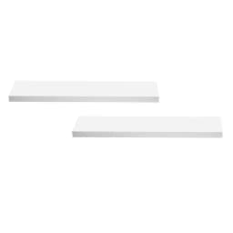 Floating Wall Shelf Set of 2 White 90cm Modern Minimalist Wood Wall Mounted Storage Shelves for Living Room Bedroom Bathroom Organizer