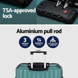 28 Inch ABS Hard Shell Travel Suitcase Set with TSA Lock and Organizer Case Atrovirens