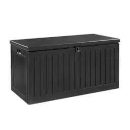 270L Lockable Outdoor Storage Box Garden Bench Tool Shed Black Container