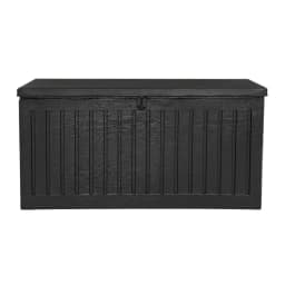 270L Lockable Outdoor Storage Box Garden Bench Tool Shed Black Container