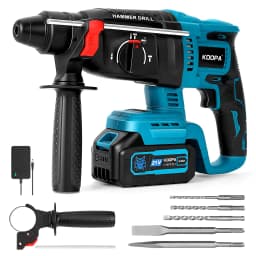 Koopa Tool Cordless Brushless Electric Hammer, Equipped with Various Scene Usage Accessories, Detachable 3.0AH Large-Capacity Battery, and a Rotating Auxiliary Handle