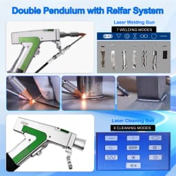 3000W Raycus Laser Welder Dual Wire Feeder 4 in 1 Laser Welding Cleaning Cutting for Metal Double Pendulum Laser Welding Machine