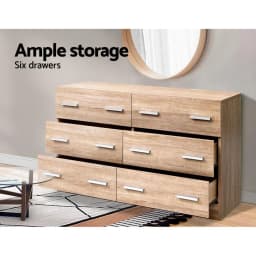 6 Drawer Pine Chest Storage Cabinet Bedroom Dresser Tall Wooden Organizer Furniture