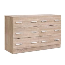 6 Drawer Pine Chest Storage Cabinet Bedroom Dresser Tall Wooden Organizer Furniture