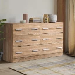 6 Drawer Pine Chest Storage Cabinet Bedroom Dresser Tall Wooden Organizer Furniture