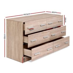 6 Drawer Pine Chest Storage Cabinet Bedroom Dresser Tall Wooden Organizer Furniture