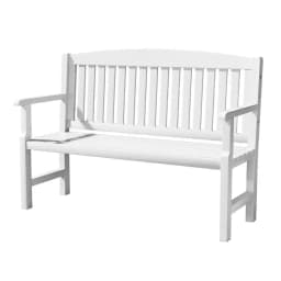 Outdoor Wooden Garden Bench 2 Seater Patio Lounge Chair White Outdoor Furniture
