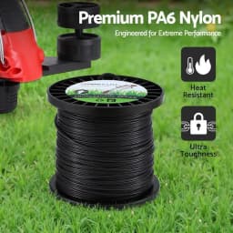 100M Black Star Nylon Trimmer Line 2.4mm Grass Cutter String Cord for Weed Eater Strength Wear Resistant