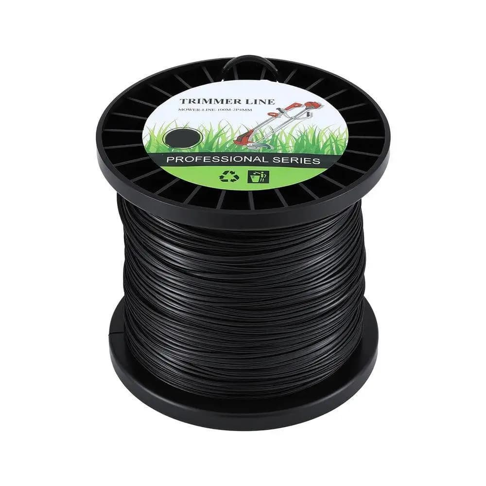 100M Black Star Nylon Trimmer Line 2.4mm Grass Cutter String Cord for Weed Eater Strength Wear Resistant