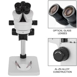 VEVOR 3.5X-90X Trinocular Stereo Microscope 360°Swiveling Trinocular Stereo Microscope with Pillar Stand