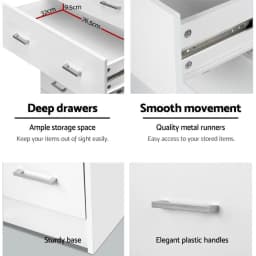 6 Drawer White Chest Wooden Storage Cabinet Modern Bedroom Dresser Tall Organizer for Home Furniture