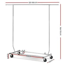 Adjustable Clothes Rack Airer Rail Coat Stand Hanging Storage Organizer Heavy Duty Portable Garment Drying Rack