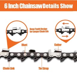 6 Inch Mini Chainsaw Chain Replacement Accessories,5 Pieces Chain Saw Chains for Cordless Electric Portable Mini Chainsaw for Pruning Shears Wood Cutting(5 Pack 37 Drive Links)