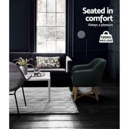 Armchair Tub Chair Charcoal Upholstered Accent Lounge Chair Modern Living Room Single Sofa Seat Comfortable Compact Home Furniture