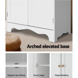 Modern White 4 Door Buffet Sideboard Storage Cabinet for Dining Room Living Room Home Furniture