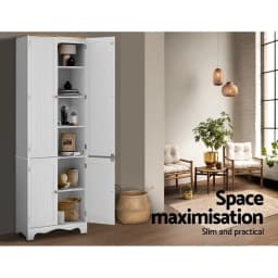 Modern White 4 Door Buffet Sideboard Storage Cabinet for Dining Room Living Room Home Furniture