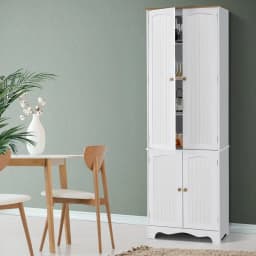 Modern White 4 Door Buffet Sideboard Storage Cabinet for Dining Room Living Room Home Furniture