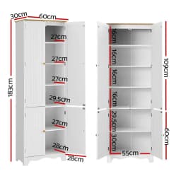 Modern White 4 Door Buffet Sideboard Storage Cabinet for Dining Room Living Room Home Furniture