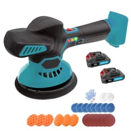 Cordless Car Polisher 6 Speed Dual Action Electric Buffer Waxing Sanding Machine Power Tool For Makita 18V Battery 2 Batteries