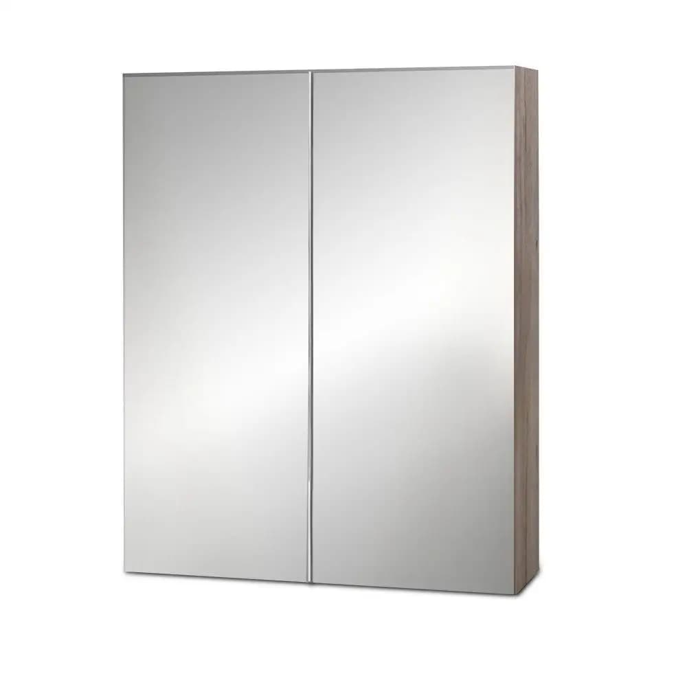 Bathroom Mirror Cabinet 600x720mm Oak Wall Mounted Bathroom Storage Cabinet with Mirror Door Modern Vanity Organizer