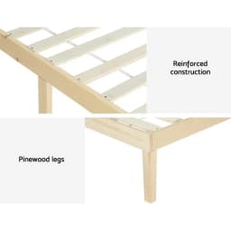 Queen Size Wooden Bed Frame Pine Timber Platform Mattress Base Bruno Style