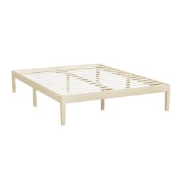 Queen Size Wooden Bed Frame Pine Timber Platform Mattress Base Bruno Style