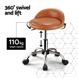 Salon Stool Swivel Chair with Backrest Adjustable Height Rotating Seat Beauty Salon Barber Shop Spa Tattoo Equipment Furniture