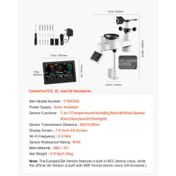 SucceBuy Weather Station Color Display for Temperature Humidity Wind Speed/Direction Rain UV with Forecast Data Alarm Alerts