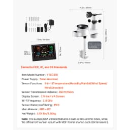 SucceBuy Weather Station Color Display for Temperature Humidity Wind Speed/Direction Rain UV with Forecast Data Alarm Alerts