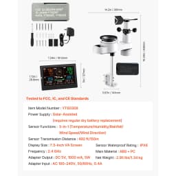 SucceBuy Weather Station Color Display for Temperature Humidity Wind Speed/Direction Rain UV with Forecast Data Alarm Alerts