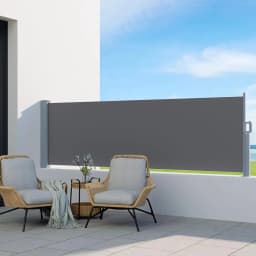 Retractable Side Awning Outdoor Sun Shade Privacy Screen 1x3M Grey
