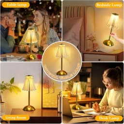2/4/6/8pcs,Vintage Crystal LED Desk Lamp, USB Charging, Suitable for Bedrooms and Living Rooms, Easily Creating a Warm Atmosphere