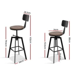 Vintage Metal Bar Stools for Kitchen Counter Industrial Style Modern Dining Chairs