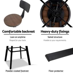 Vintage Metal Bar Stools for Kitchen Counter Industrial Style Modern Dining Chairs
