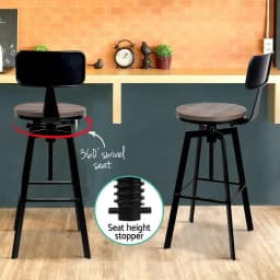 Vintage Metal Bar Stools for Kitchen Counter Industrial Style Modern Dining Chairs