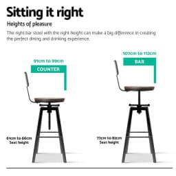 Vintage Metal Bar Stools for Kitchen Counter Industrial Style Modern Dining Chairs
