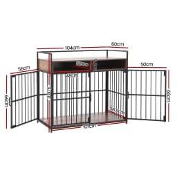 2 in 1 Wooden Dog Crate 104cm Pet Cage Furniture End Table Storage Black