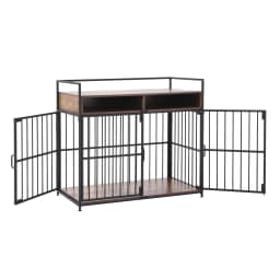 2 in 1 Wooden Dog Crate 104cm Pet Cage Furniture End Table Storage Black
