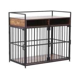 2 in 1 Wooden Dog Crate 104cm Pet Cage Furniture End Table Storage Black