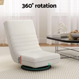 Swivel Floor Chair with Bedside Table and Charging Station Set Modern Lounge Seating for Bedroom Living Room Portable Comfortable Space Saving Furniture