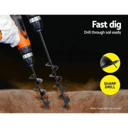 Garden Spiral Auger Drill Bit Φ75 x 300mm 600mm for Earth Hole Digging Soil Planting Tool