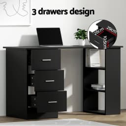 120cm Computer Desk and Executive Office Chair Set PU Leather High Back Black Office Furniture Set