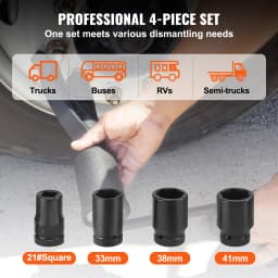 SucceBuy Torque Multiplier 1 In Drive Lug Nut Wrench Set 4800/6800 N.m Lug Nut Remover Includes 4/8 Sockets and Storage Case