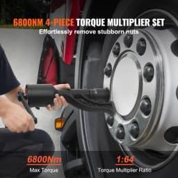 SucceBuy Torque Multiplier 1 In Drive Lug Nut Wrench Set 4800/6800 N.m Lug Nut Remover Includes 4/8 Sockets and Storage Case