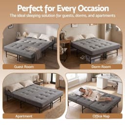 Giselle Folding Guest Bed with Mattress Metal Frame 15cm Foam Foldable Portable Single Bed