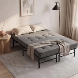 Giselle Folding Guest Bed with Mattress Metal Frame 15cm Foam Foldable Portable Single Bed
