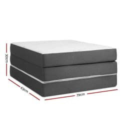 Foldable Single Foam Mattress Bamboo Cover Portable Space Saving Floor Bed Convertible Guest Sleeping Mat Extra Comfort Durable Breathable Washable Cover