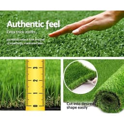 Artificial Grass 20SQM 20mm Synthetic Lawn Turf 1mx10m 4 Color Durable Outdoor Garden Decor