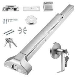 SucceBuy Push Bar Door Locks Stainless Steel Bars for Exit Doors with Exterior Lever Push Bar Panic Exit Device Door Hardware